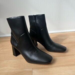 Black Leather Ankle Boots
